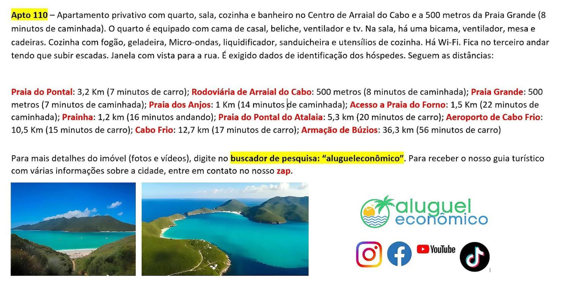 Arraial Do Cabo - Brisas Do Farol - Aluguel Economico Lejlighed Eksteriør billede