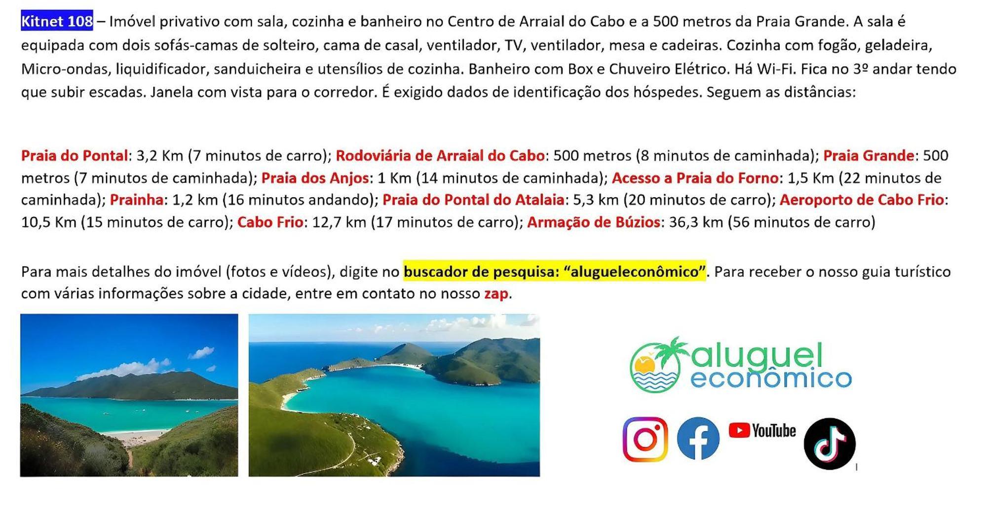 Arraial Do Cabo - Brisas Do Farol - Aluguel Economico Lejlighed Eksteriør billede