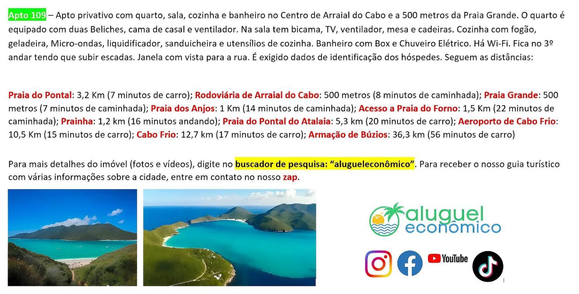 Arraial Do Cabo - Brisas Do Farol - Aluguel Economico Lejlighed Eksteriør billede