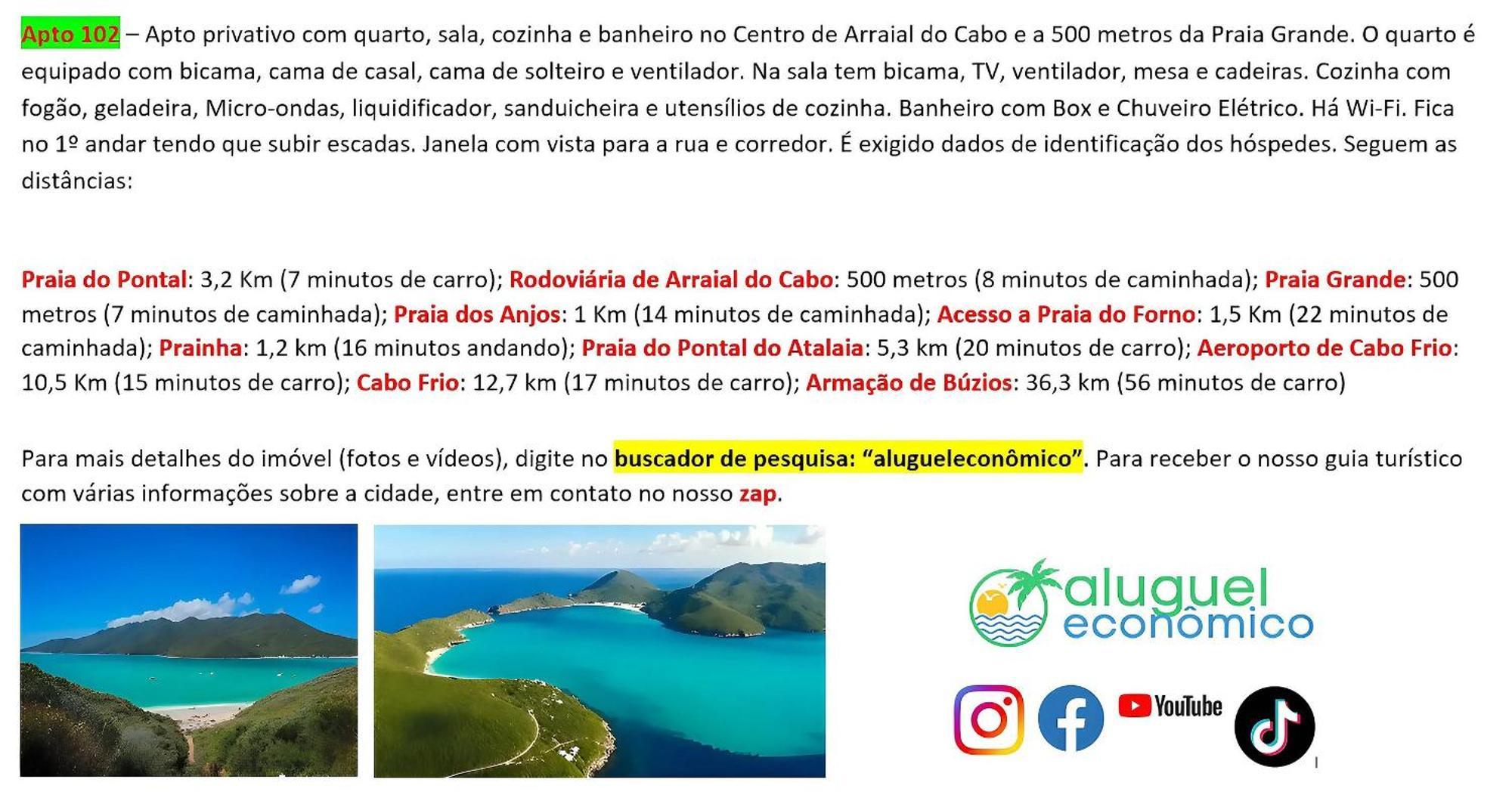 Arraial Do Cabo - Brisas Do Farol - Aluguel Economico Lejlighed Eksteriør billede