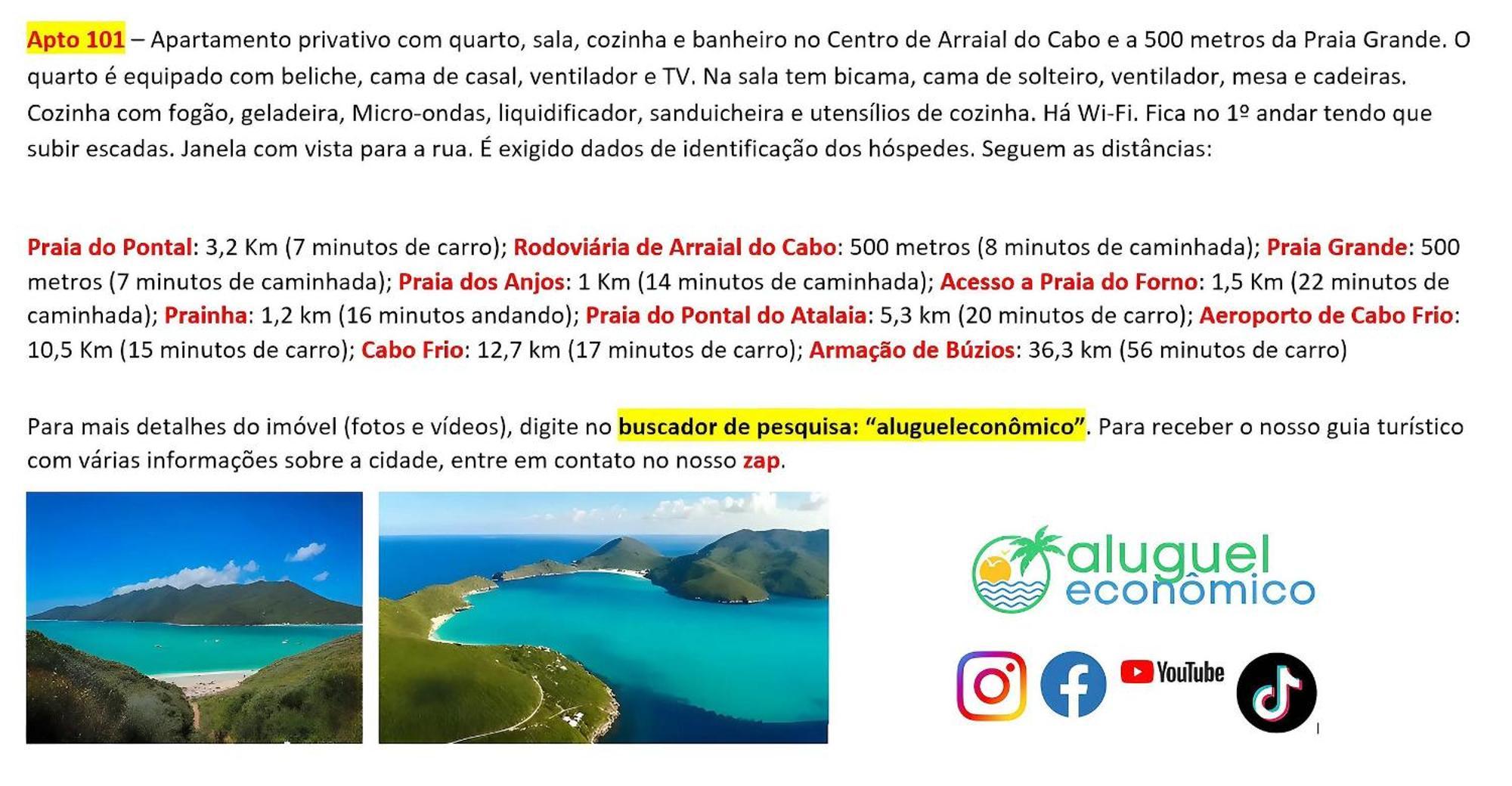 Arraial Do Cabo - Brisas Do Farol - Aluguel Economico Lejlighed Eksteriør billede