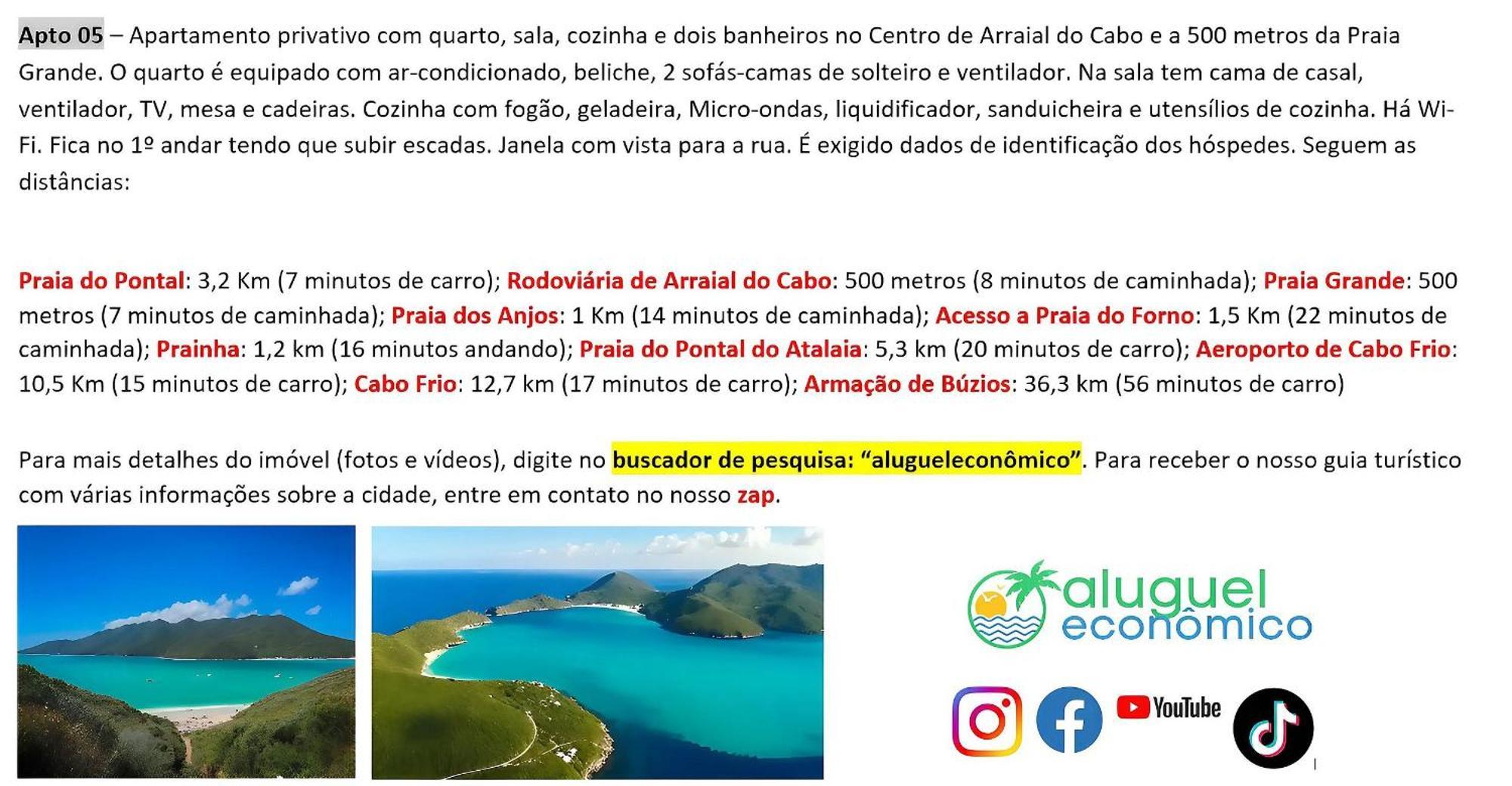 Arraial Do Cabo - Brisas Do Farol - Aluguel Economico Lejlighed Eksteriør billede