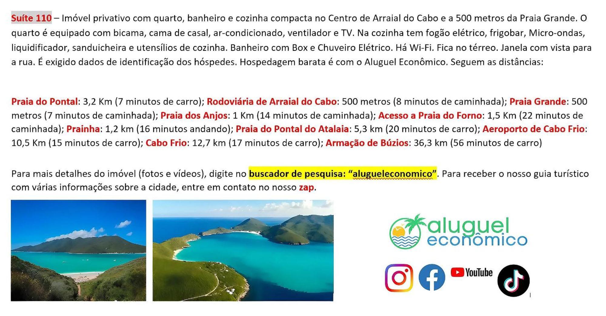 Arraial Do Cabo - Brisas Do Farol - Aluguel Economico Lejlighed Eksteriør billede