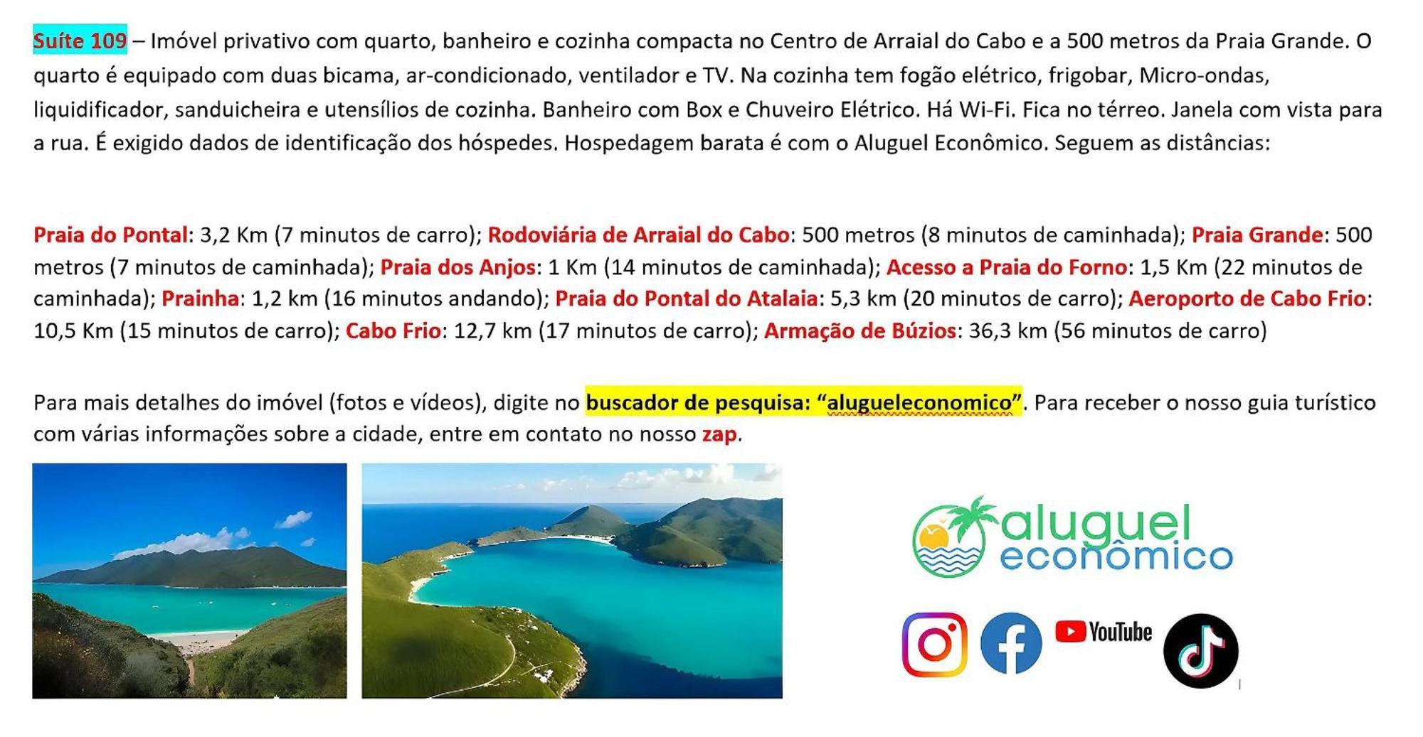 Arraial Do Cabo - Brisas Do Farol - Aluguel Economico Lejlighed Eksteriør billede