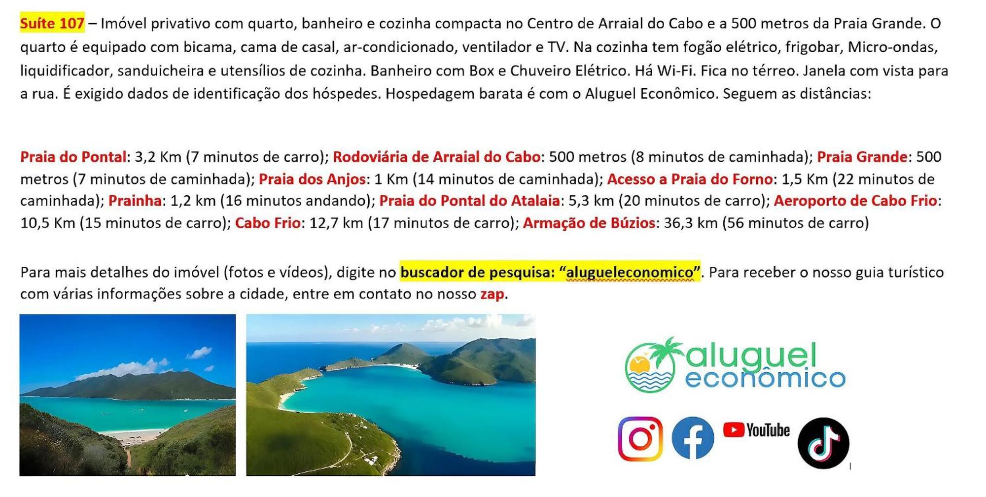 Arraial Do Cabo - Brisas Do Farol - Aluguel Economico Lejlighed Eksteriør billede
