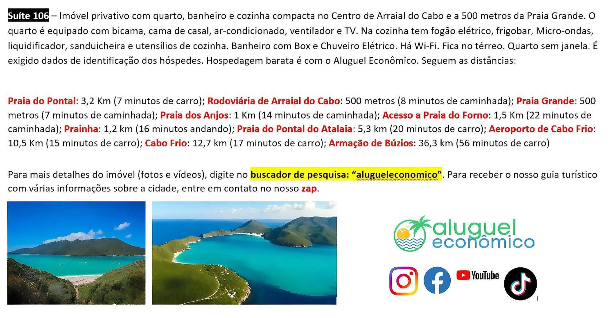 Arraial Do Cabo - Brisas Do Farol - Aluguel Economico Lejlighed Eksteriør billede