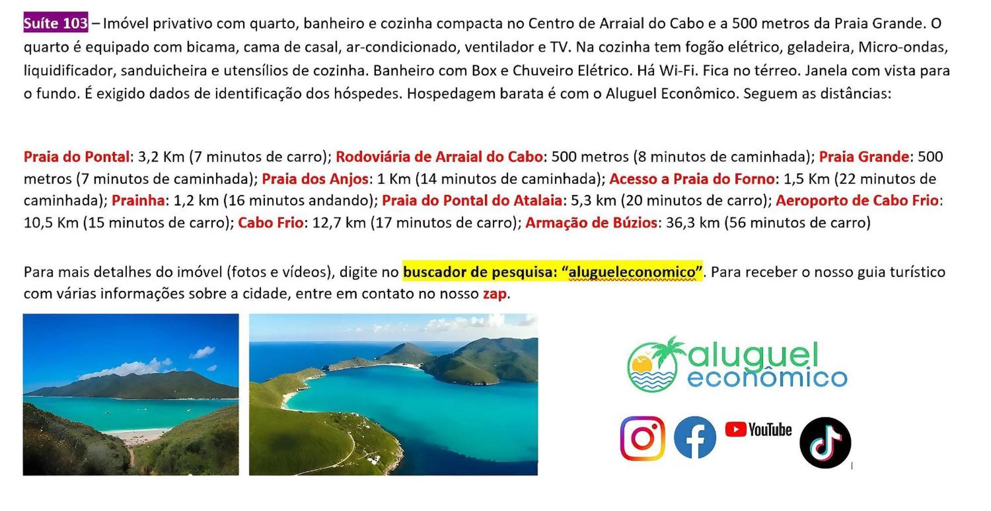 Arraial Do Cabo - Brisas Do Farol - Aluguel Economico Lejlighed Eksteriør billede