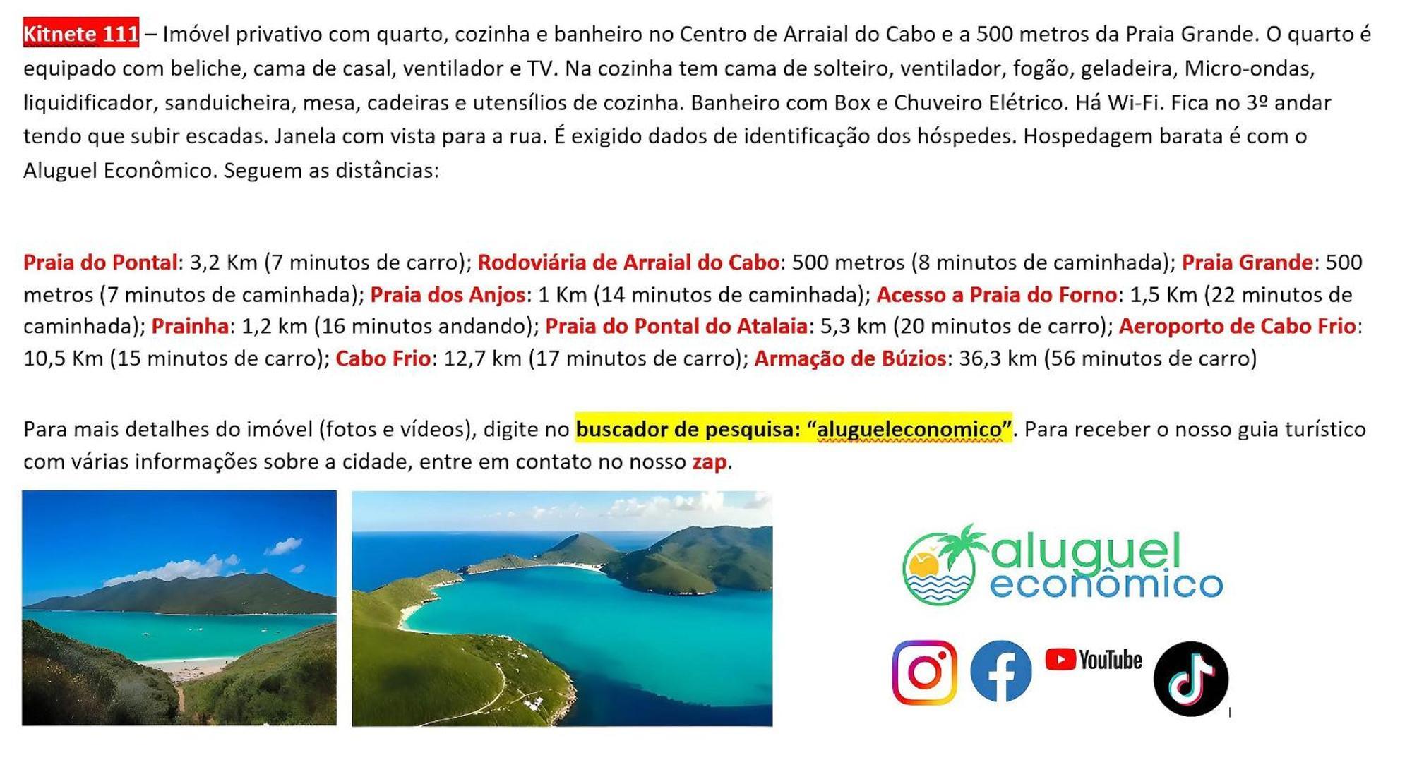 Arraial Do Cabo - Brisas Do Farol - Aluguel Economico Lejlighed Eksteriør billede