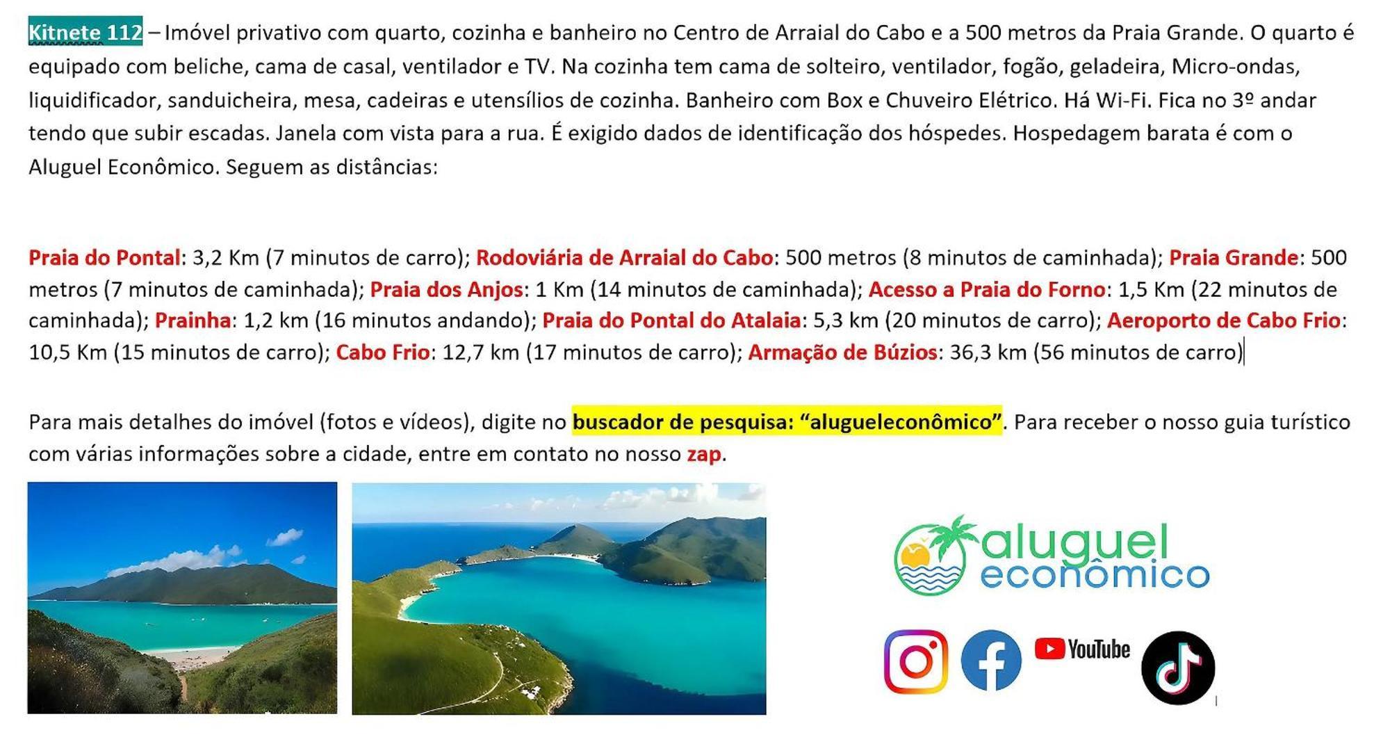 Arraial Do Cabo - Brisas Do Farol - Aluguel Economico Lejlighed Eksteriør billede