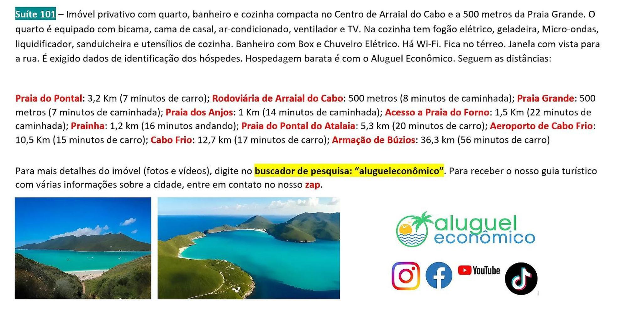 Arraial Do Cabo - Brisas Do Farol - Aluguel Economico Lejlighed Eksteriør billede